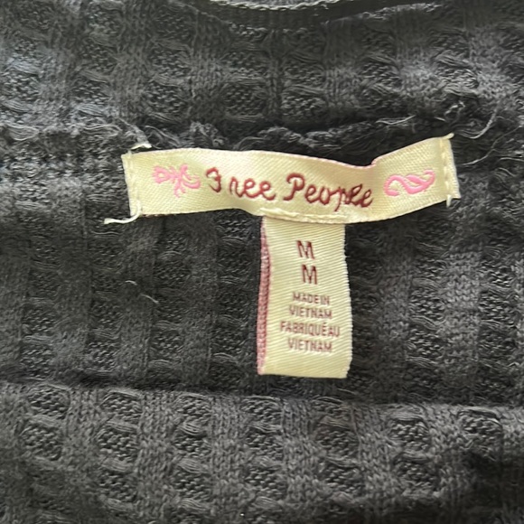 NWT Free People Juicy Long Sleeve Open Back Top Black Medium - Picture 5 of 9